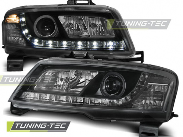 LED Tagfahrlicht Design Scheinwerfer für Fiat Stilo 01-08 schwarz